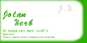 jolan werb business card